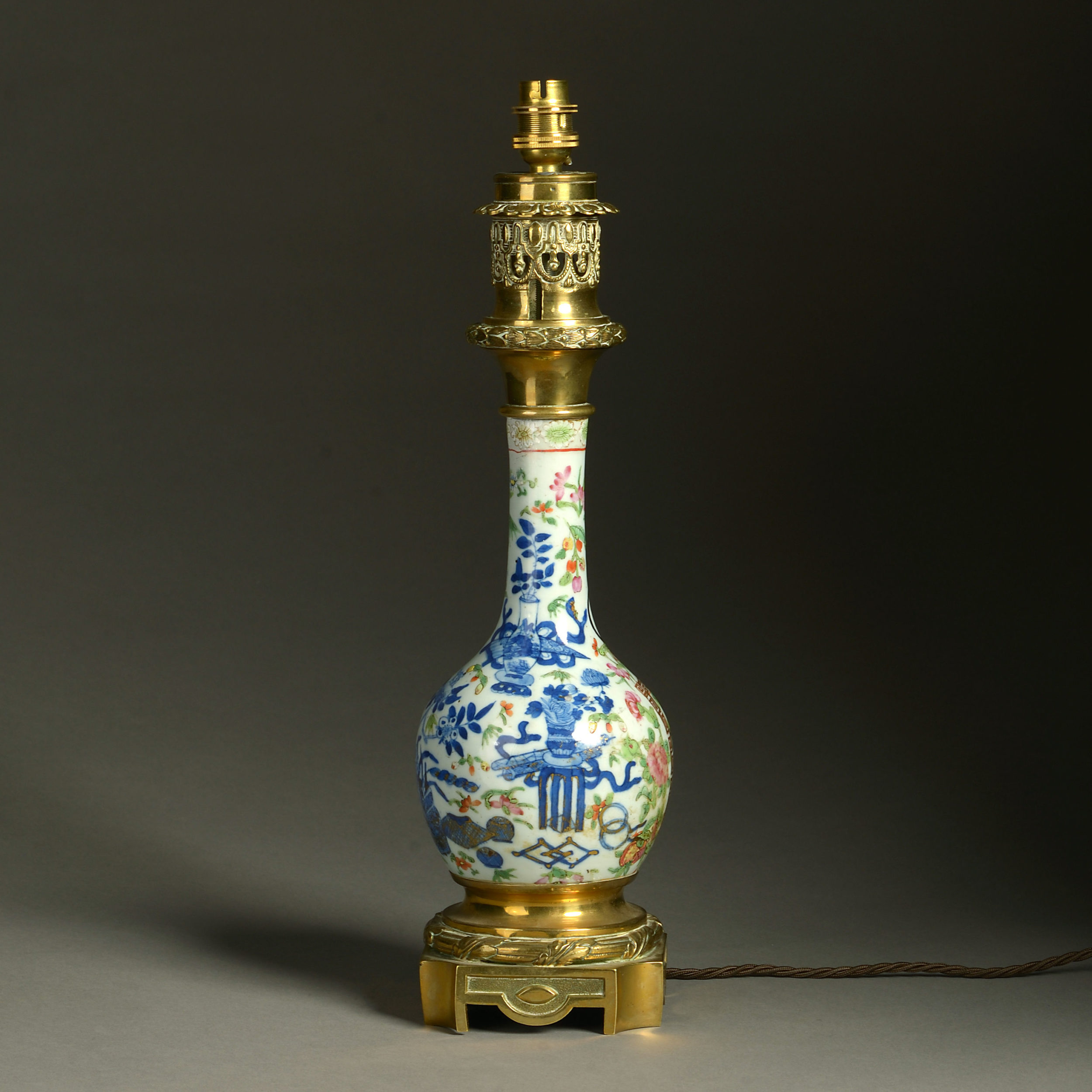 A 19th Century Famille Rose Porcelain Vase as a Table Lamp