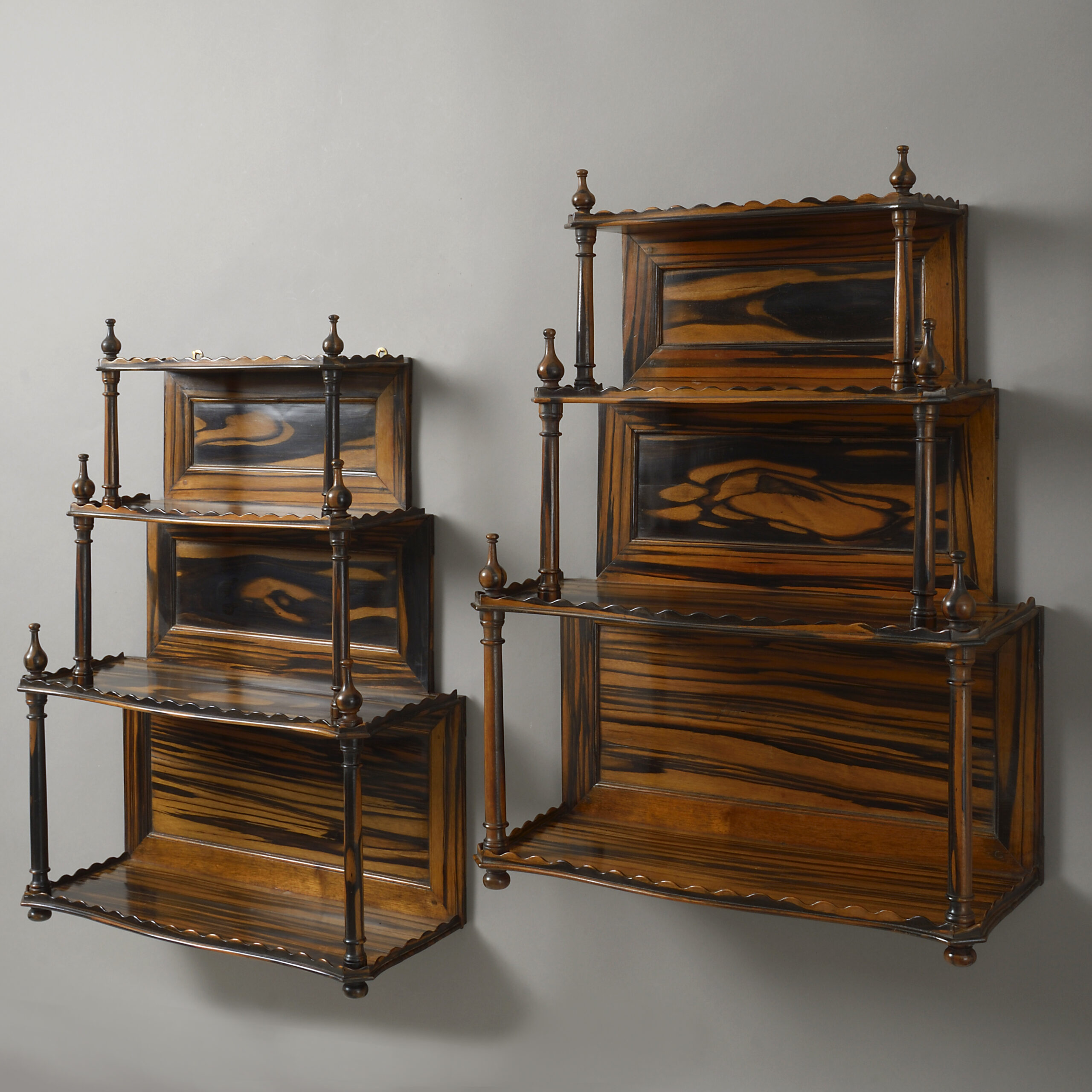 Pair of Mid-19th Century Calamander Wood Hanging Shelves
