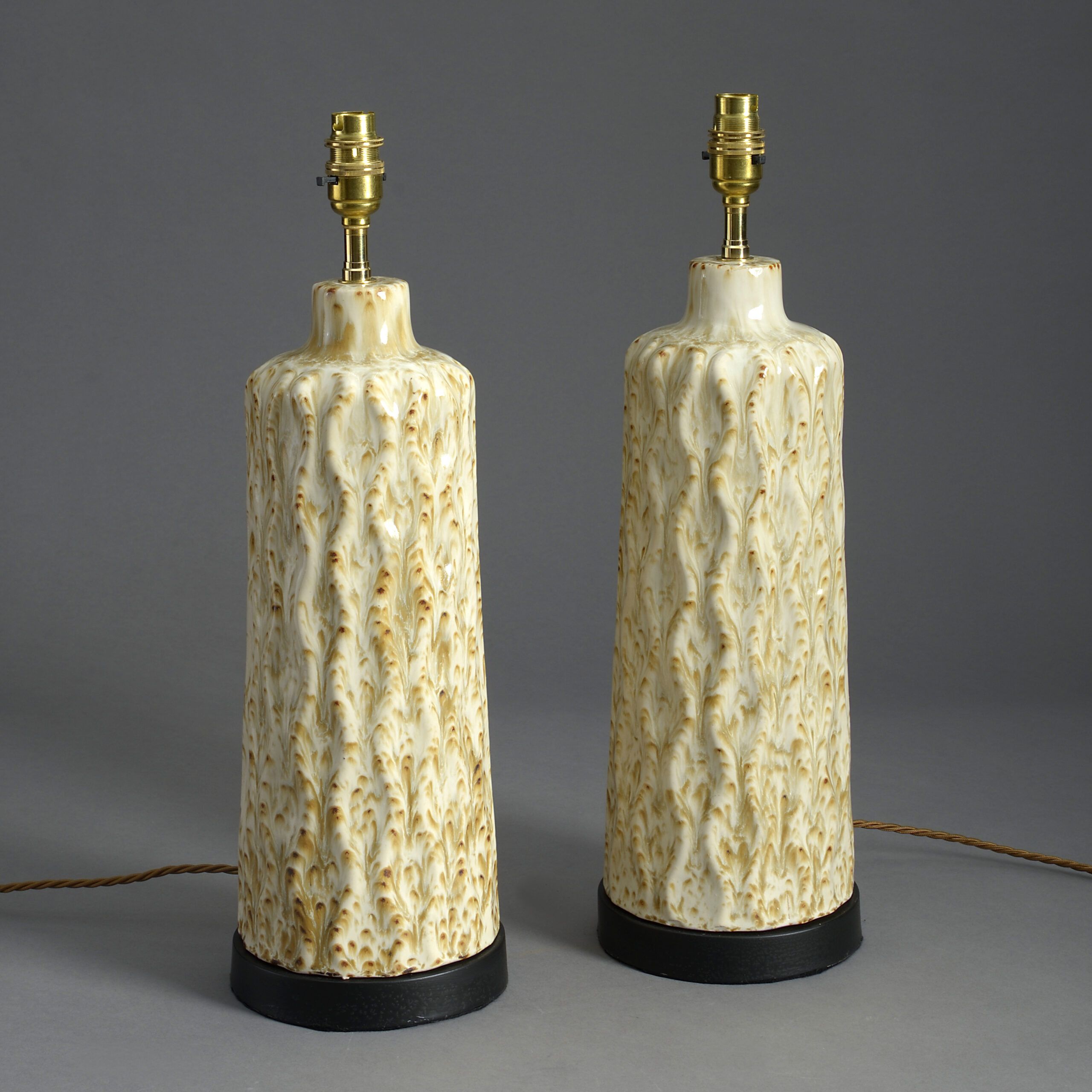 Pair of Mid-century Pottery Lamps