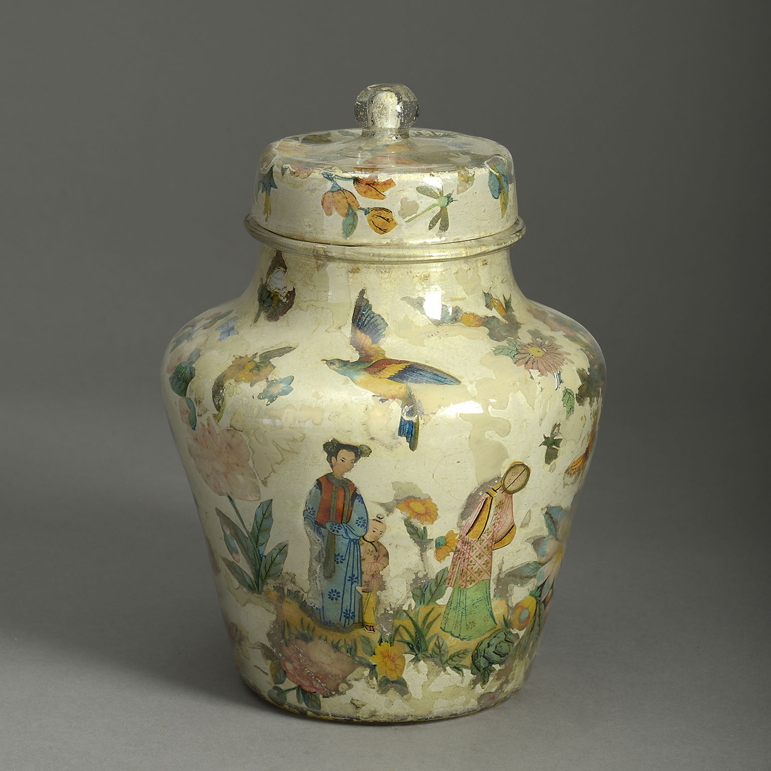 Small Lidded Decalcomania Vase