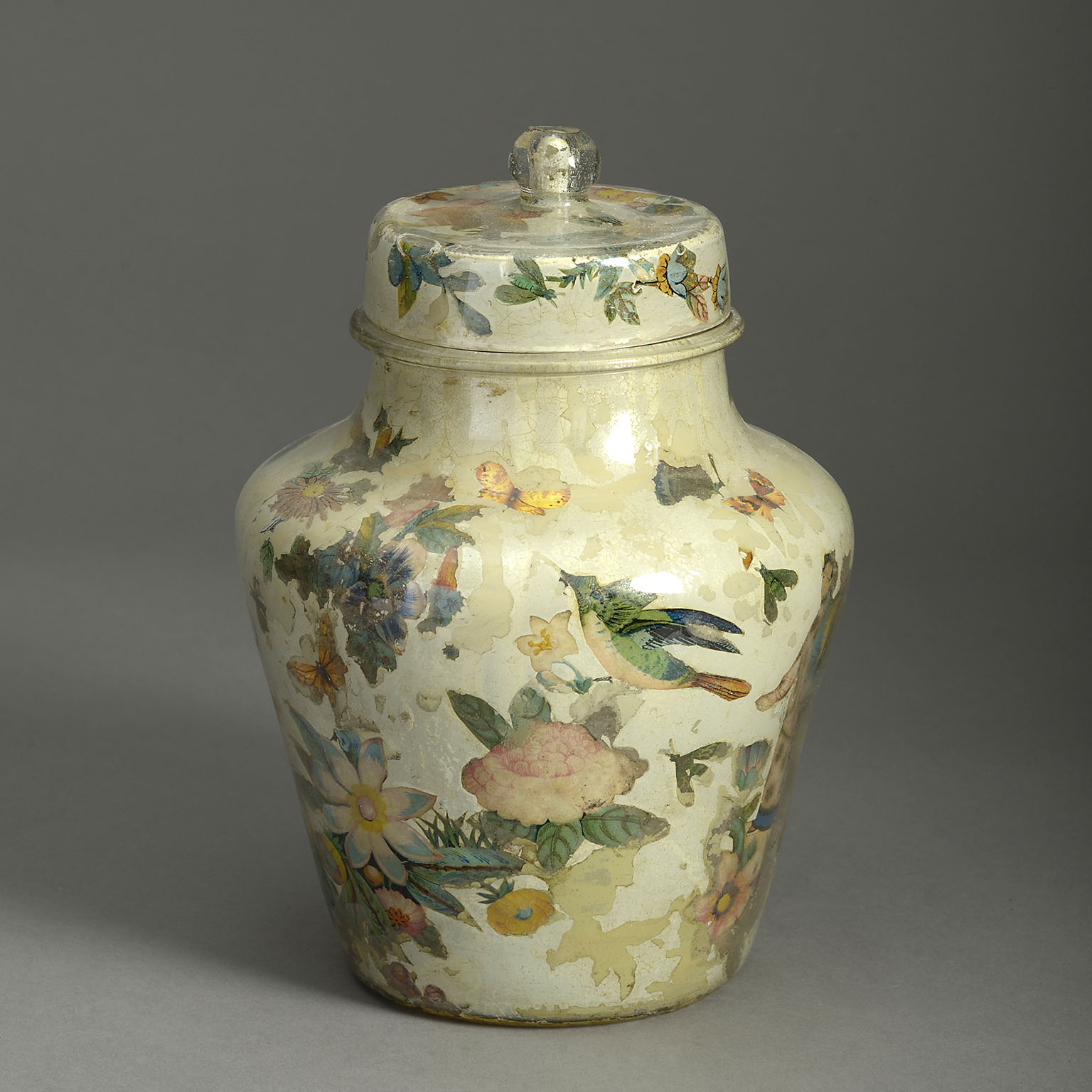 Small Lidded Decalcomania Vase