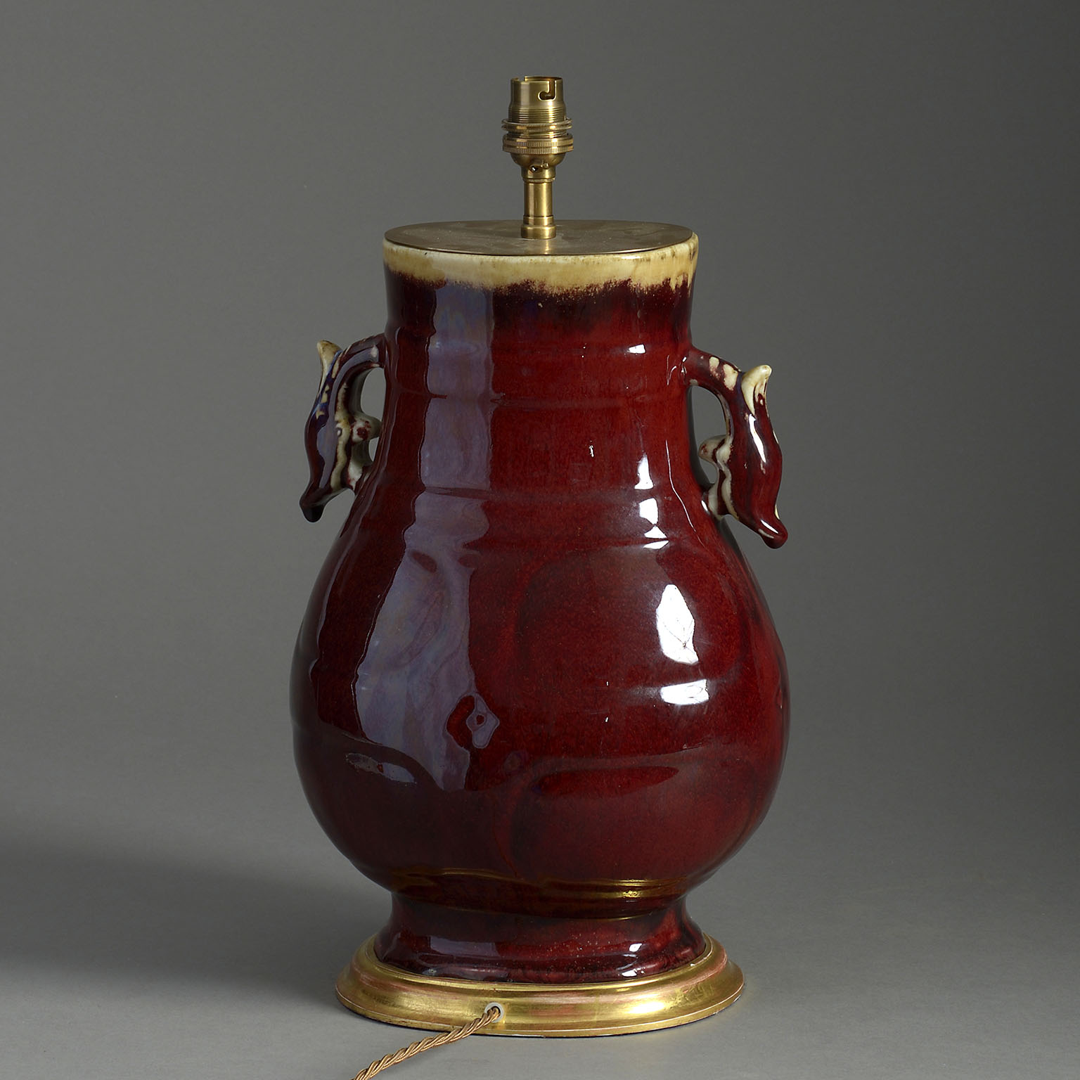 Flambe Porcelain Vase Lamp