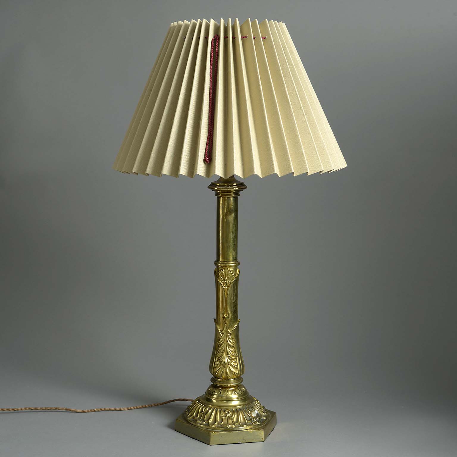William IV Brass Column Lamp