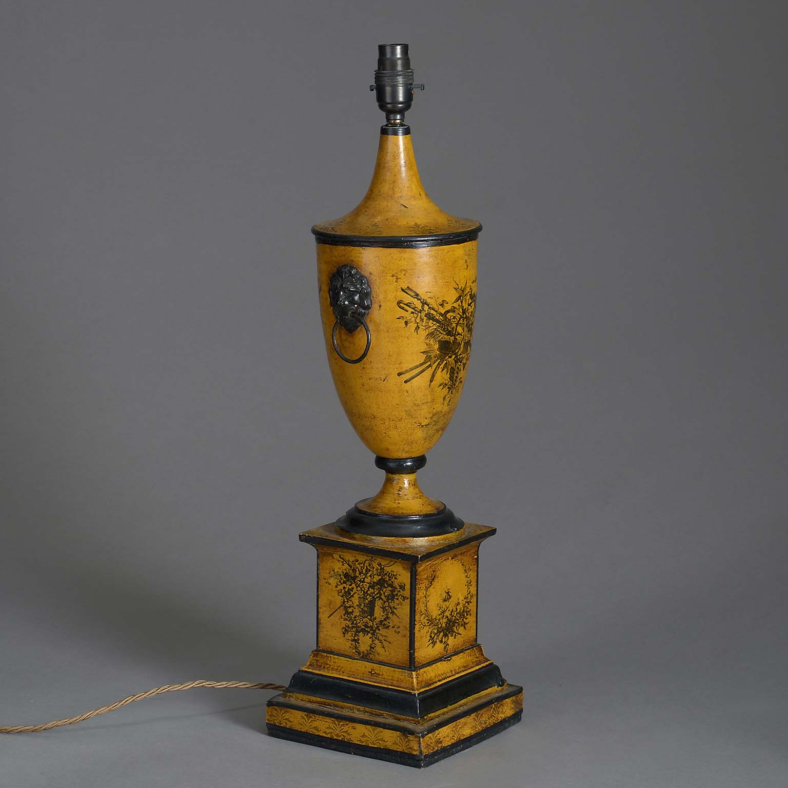 Empire Style Tole Urn Lamp
