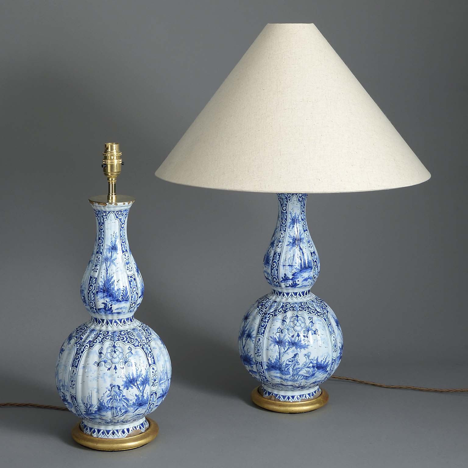 Pair of Delft Vase Lamps